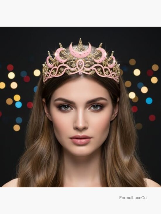 Celestial Queen Rhinestone Crown Tiara Headpiece Cosplay Bridal